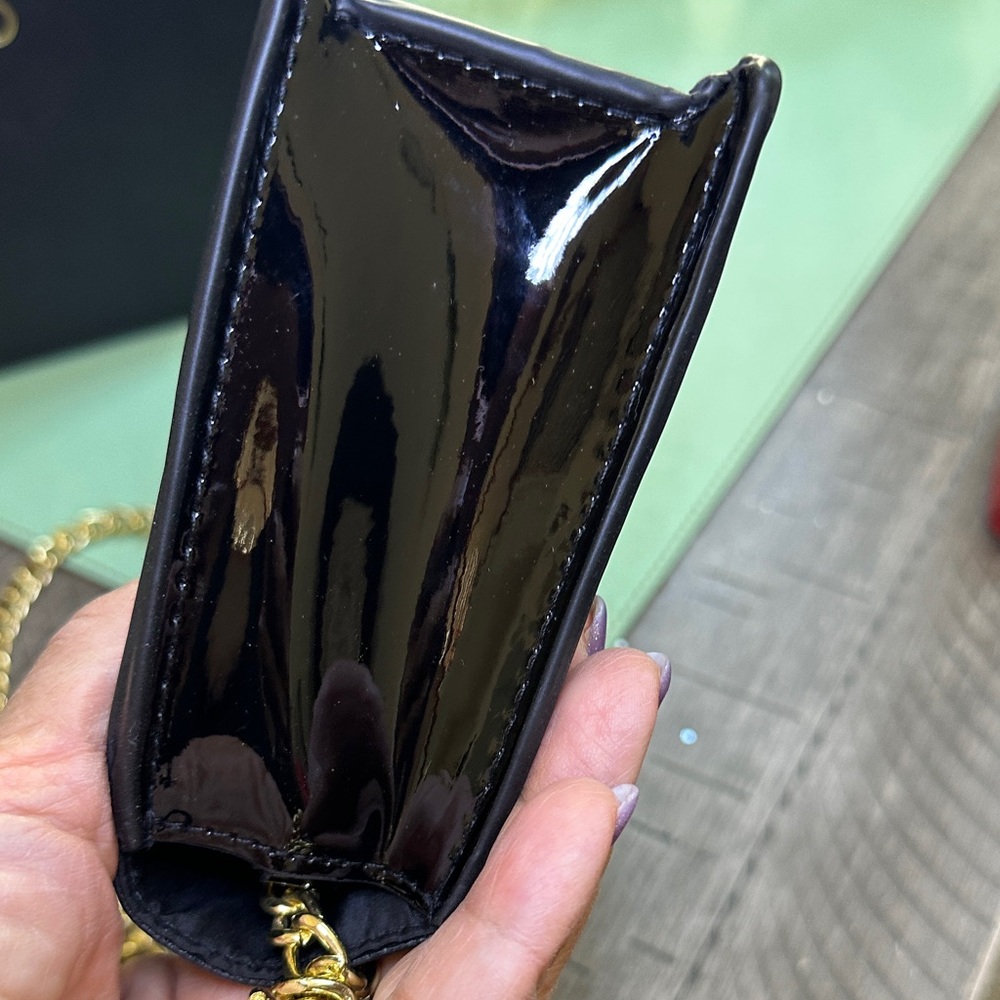 Jimmy Choo Black Patent mClutch with Gold Accents NWOT - Picture 11 of 12